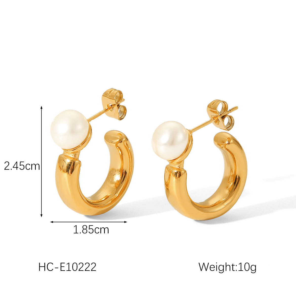 304 Stainless Steel Material 1 Pair IG Style Geometric Mixed Metal Plating 304 Stainless Steel Artificial Pearls Ear Studs