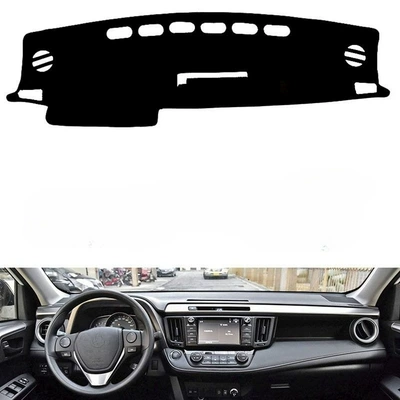 Customized for 2013-2018 RAV4/Rongfang car dashboard mat, car dashboard sunshade mat, sun protection mat (Günəş əleyhinə siperlik) - black-border-left-hand-drive-single-layer-polyester-without-anti-slip-bottom-purchase-with-caution