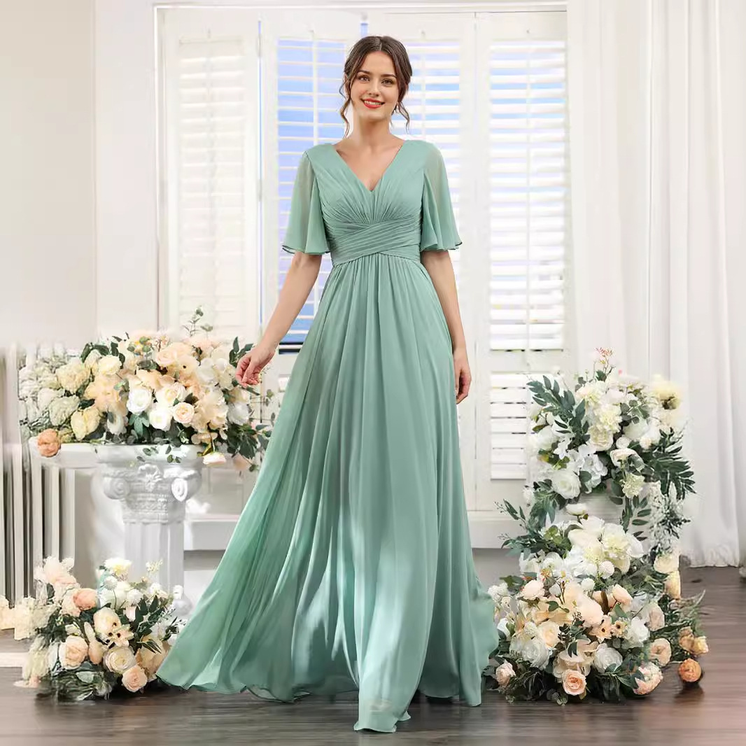 Amazon Sexy Slit Satin Evening Dress for Women 2026 New Bridesmaid Dress European and American Foreign Trade Long Dress