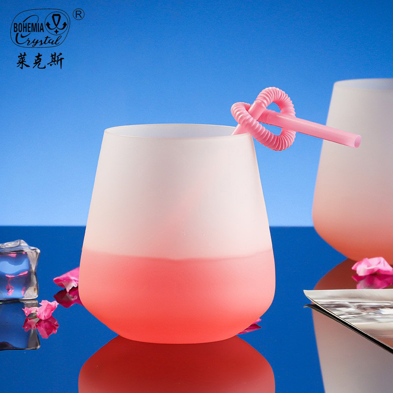 Pintado a mano Lexins viento gradiente mate anti-caída simple taza de agua doméstica de alto valor de cristal taza al por mayor