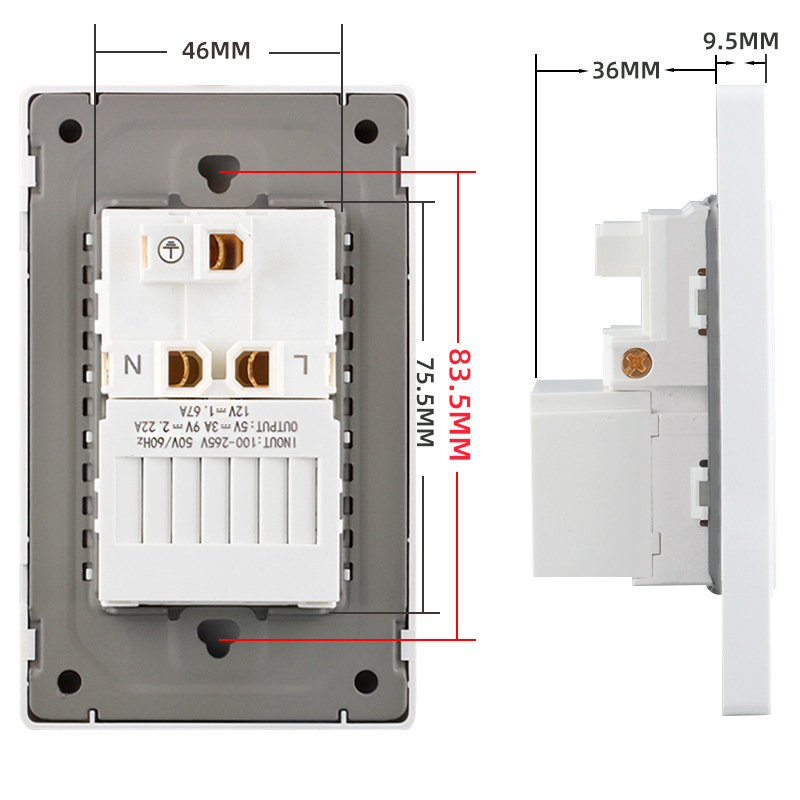 Teléfono estándar estadounidense 20W Super Quick Charging Typepec socket 15A Panel 118 Taiwán socket Sudamérica transfronterizo image 2