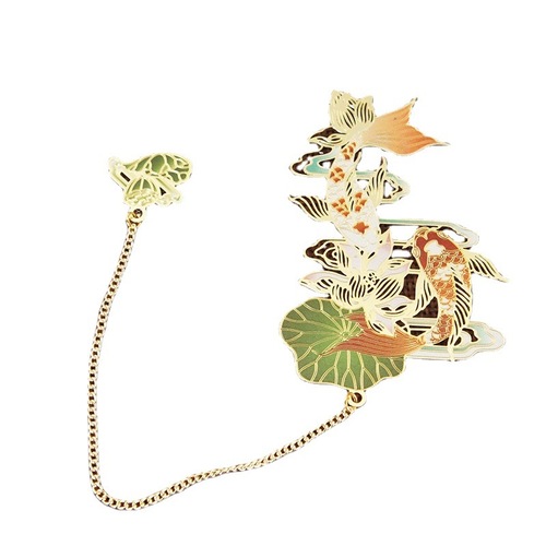 Brass antique metal copper bookmark Forbidden City mythical characters Shan Hai Jing series nine-tailed fox creative hollow bookmark batch