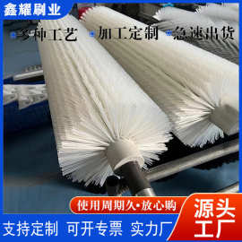直销工业清洗尼龙磨料丝羊毛小型除尘硬毛空心圆形毛刷辊轮滚筒刷