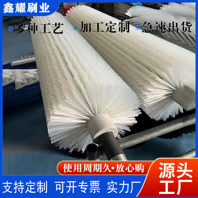 Direct Selling Industrial Cleaning Nylon Abrasive Wool Small Dust Removal Hard Bristle Hollow Round Brush Roller Roller Brush