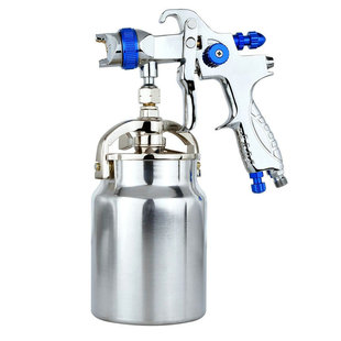 Professional Hvlp Gravity Feed Spray Gun 1.7mm Nozzle 1/ 4inch 1000Cc Cup Quick Dry