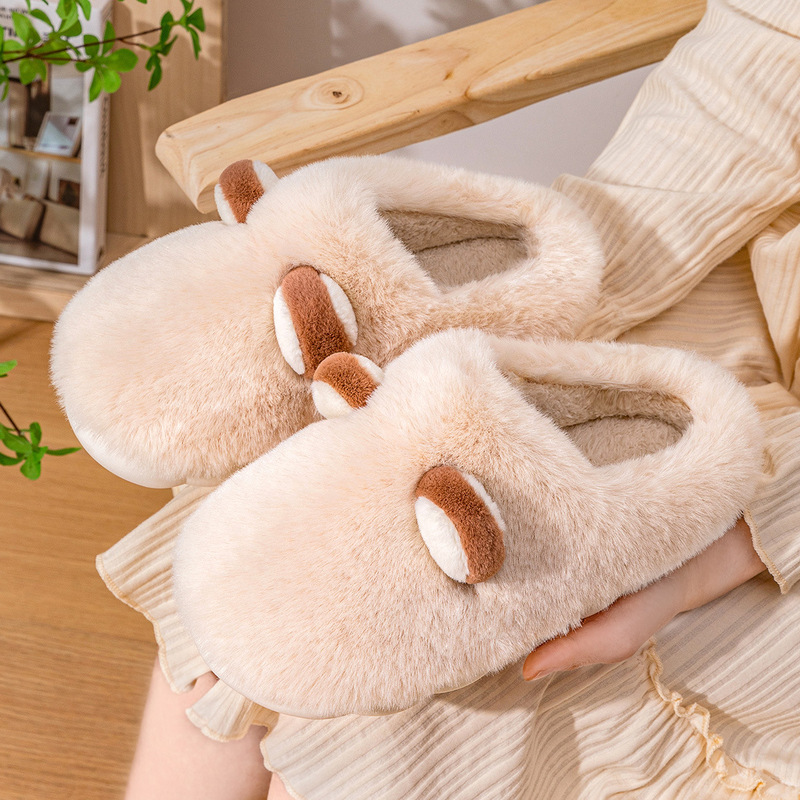 Women's Winter Cotton Slippers 2025 New Model Indoor Home Non-Slip Warm Plush Cotton Slippers for Men Autumn and Winter