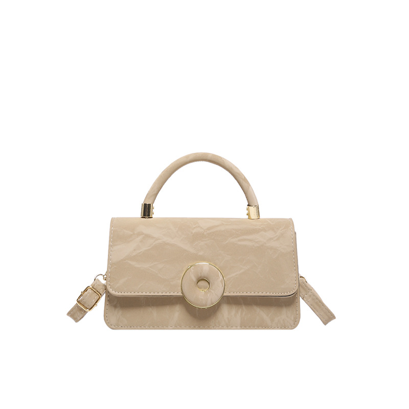 Textura de empalme artístico simple bolso cuadrado 2024 ocio nuevo estilo de invierno personalidad extranjera bolso de hombro portátil