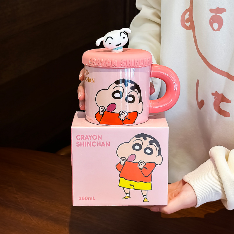 Lápiz pequeño nuevo gran mano marca taza caja de color cubierta de silicona taza de cerámica taza de dibujos animados nuevos productos