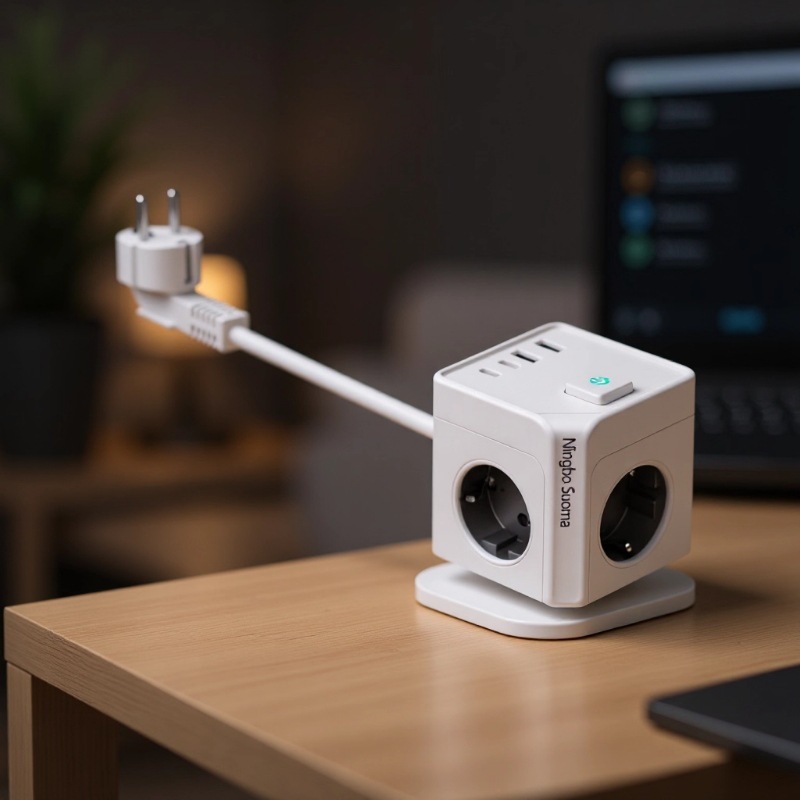 25年新款高颜值欧规魔方插座带磁吸多功能USB开关多插孔欧洲排插