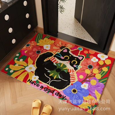 Cute Pet Entrance Door Floor: Avtomobil döşəmə paspasları - flower-cat-4060cm