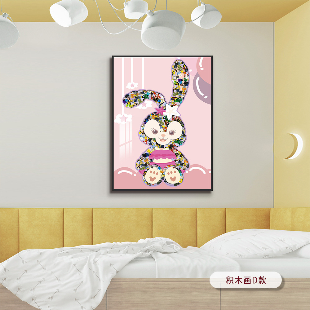 Bloques de construcción Pintura decorativa Estrella de dibujos animados Daitu Anime Sala de estar Entrada Pasillo Pasillo Pintura mural Habitación de los niños Pintura colgante junto a la cama
