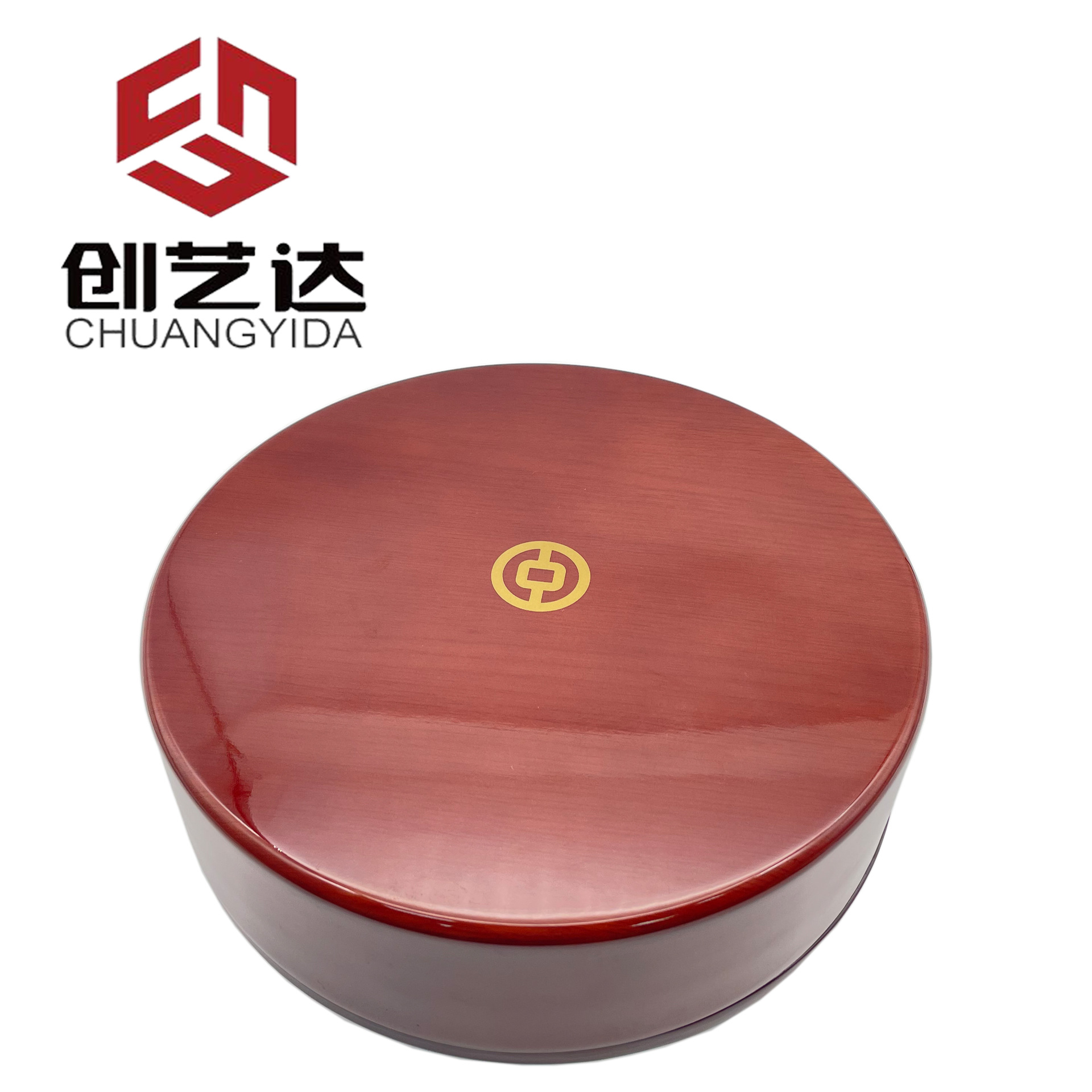 厂家亮光圆形精品木盒木质珠宝首饰包装盒金币收藏木盒子精制