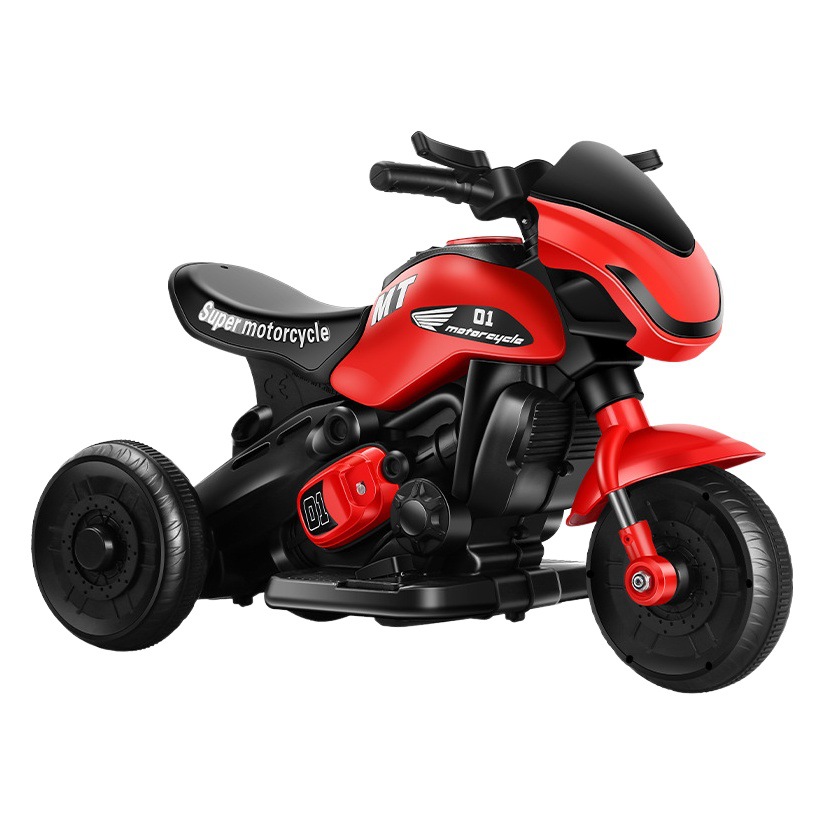 Coche de la batería del bebé del triciclo de la motocicleta eléctrica de los niños pueden sentarse en la defensa humana Flip carga coche de juguete de control remoto