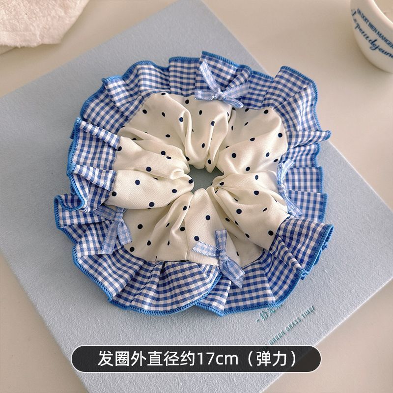 2026 nuevo estilo coreano super grande anillo de pelo intestino grande niñas de alto nivel de sensación de cabello de flores cuerdas de cabello de cordón de goma adornos para el cabello