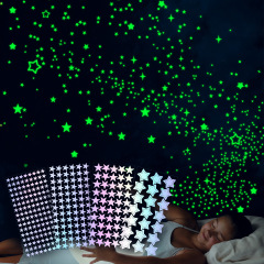 变色炫彩色星星夜光贴纸儿童房间卧室橱窗派对墙面美化装饰荧光贴