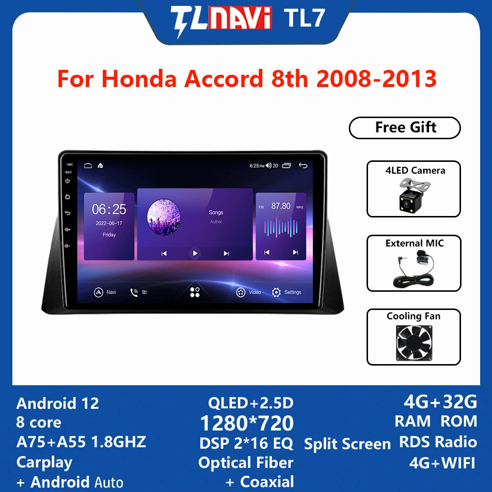 Кроссбордерская версия для Honda Eighth Generation Accord 2008-2013 Android крупная сетевой навигации All-in
