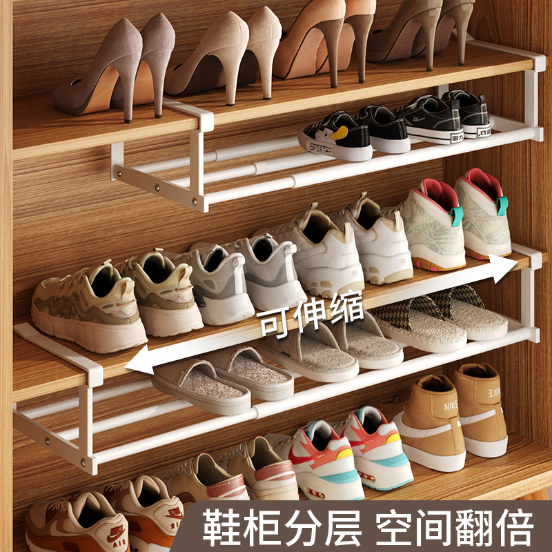 格納式シューズラック、家庭用シューズキャビネット、層状パーティションラック、靴収納、省スペースキャビネット、吊り下げバスケットラック|undefined