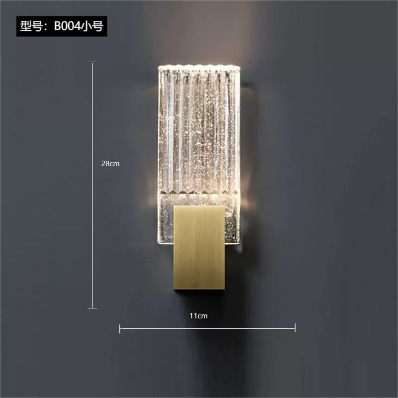 Wall Sconce stainless steel — Modern minimalist crystal wall lamp, 29×9×29 cm, light-luxury style