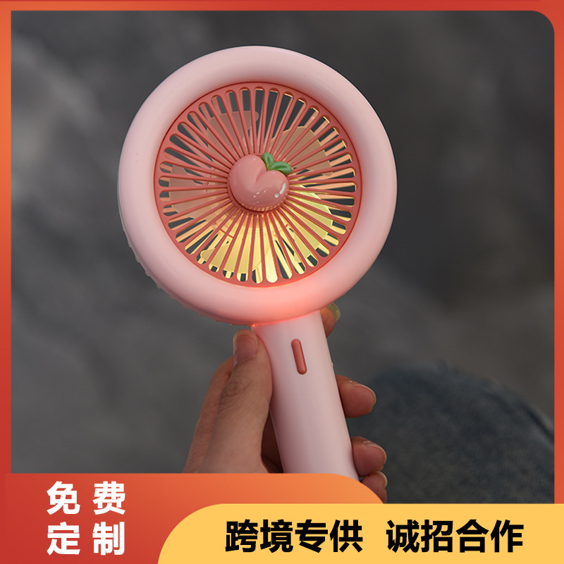 デスクトップ暴力アニメファン果物usb充電大風力手持ちファン充電携帯手持ち小ファン|undefined