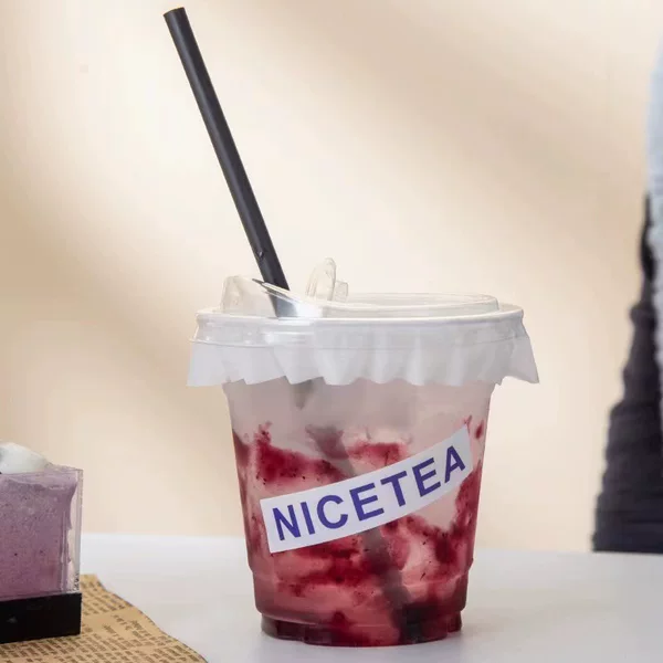 Milk tea cup disposable transparent doodle Cup 98 caliber cold drink cup with lid plastic cup coffee pet Cup wholesale