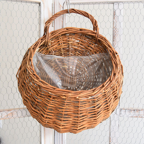 Wall-mounted flower pots, flower baskets, rattan potted green plants, wall-mounted baskets, woven decorative flower pots, hand-woven baskets