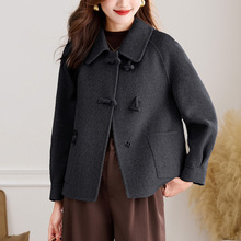 毛呢外套女小个子中年妈妈秋冬装时尚洋气短款高端双面羊绒大衣