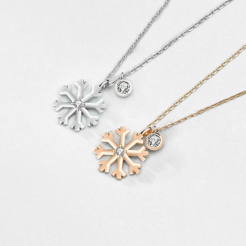 Lipoyi Singapur s925 plata moda plata collar colgante de nieve collar de clavícula de diseño simple accesorios de mujer