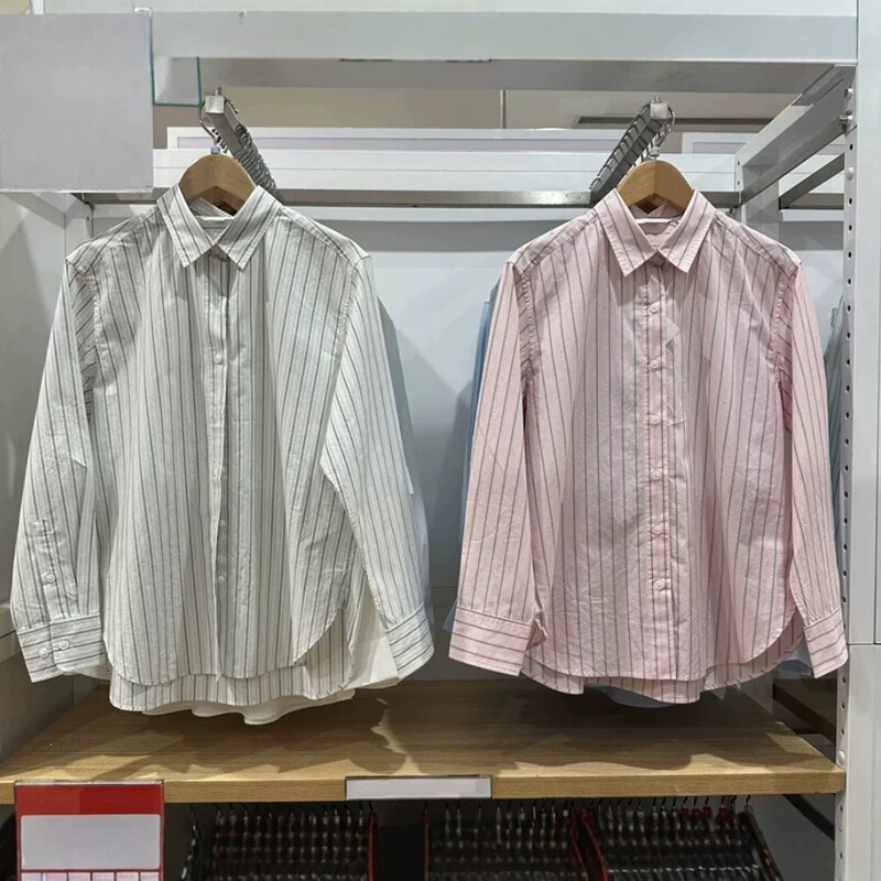 2026 Autumn New Commuting Style Casual Color-Block Striped Loose Long-Sleeve Shirt Outerwear for Women Trendy 491297 2026 Autumn New Commuting Style Casual Color-Block Striped Loose Long-Sleeve Shirt Outerwear for Women Trendy 491297
