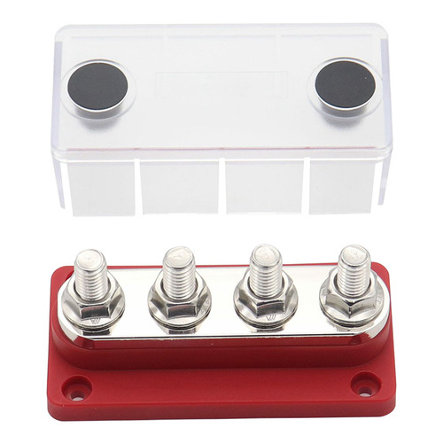  New High-Current Busbar 48V 300A Straight Busbar Flow Divider Vehicle Wiring Conversion 4-Channel Copper Busbar Terminals