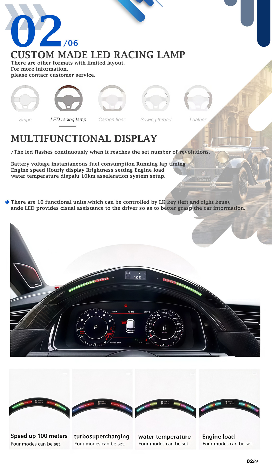 Car Steering Wheel Suitable for Mercedes-Benz, Bmw, Land Rover, Volkswagen, Tesla, Porsche Cars, Suede Steering Wheel