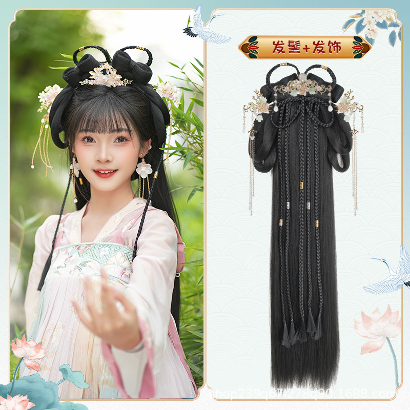 땋은 머리 스타일 Qiuyue 뒷머리 + Yu Yao 헤어 액세서리 한 쌍