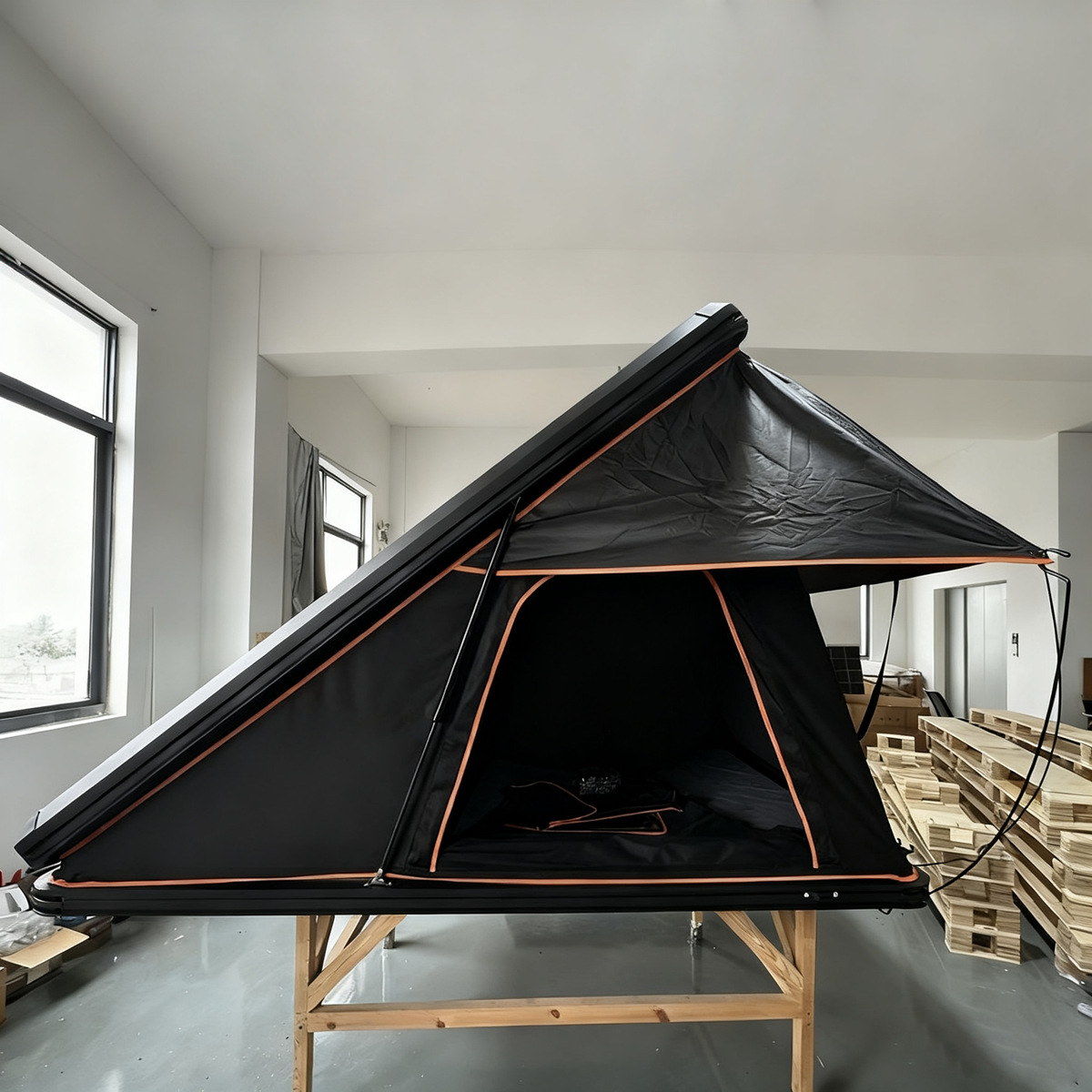 Triángulo de techo duro de cinco lados carpa de techo de automóvil acampamiento al aire libre sin construir carpa de automóvil de conducción rápida