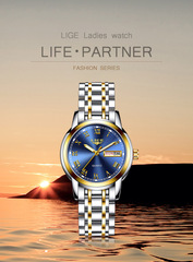 LIGE女款超顏值防水石英手錶