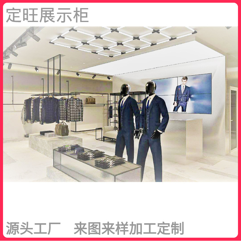 鞋店展示柜女装展示架设计制作服装展柜衣服陈列架厂家直供