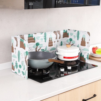 Printed pattern oil splash guard, kitchen oil-proof board, oil-proof sticker, oil splash protection board 32.5 ✖️ 84cm