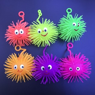 Cross-border hot sale 720 small fur ball TPR flash fur ball 6 color twist egg shell toy factory direct sale stall hot sale