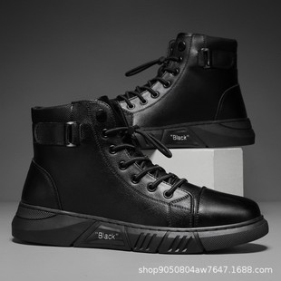 2025 Spring New Men's Martin Boots Outdoor Light Shoes British Style All-match Casual Trendy Short Barrel Martin Boots