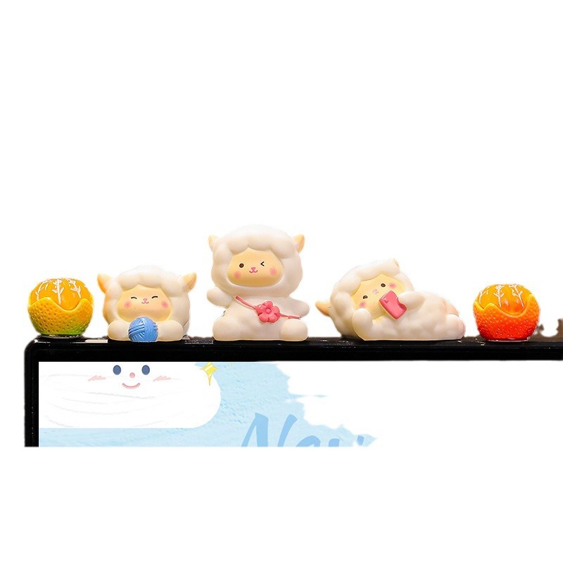 Car Ornaments, Computer Monitor, Trendy and Cute Lamb Car Interior Decorations, Decompression Car Interior Decorations