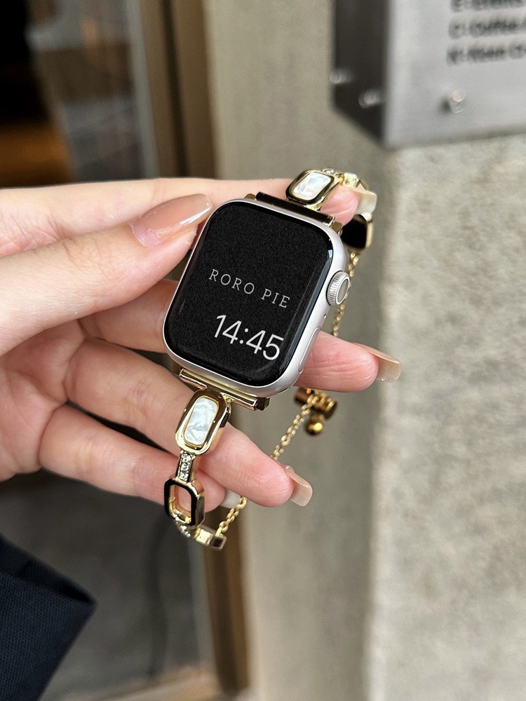 19g Weight Watch Strap Classification Alloy, Metal Material Multicolor, Apple Pattern Casual, Elegant, Vacation Style Casual Elegant Vacation Multicolor Apple Watch Strap 6