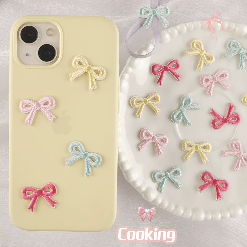 Сумка аксессуар с бантами, чехол для телефона, DIY, с вышивкой