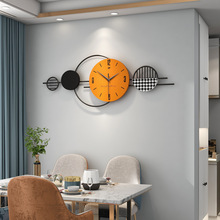 加工定制现代轻奢创意挂钟家用装饰客厅时钟高级感免打孔静音钟表