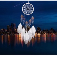 清新INS风格捕梦网 葱粉鹅毛羽毛捕梦网 民宿壁饰挂饰捕梦网梦幻