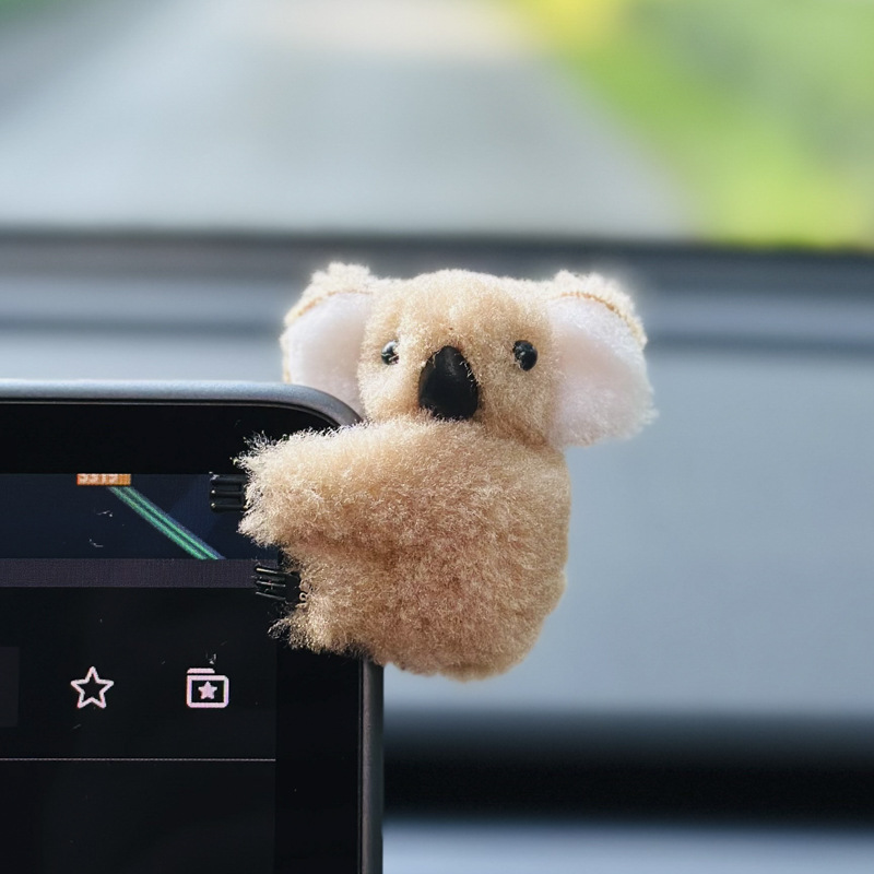 2024 nuevo estilo lindo koala decoración de accesorios de coche pantalla de consola central de coche decoración de coche rojo de Internet