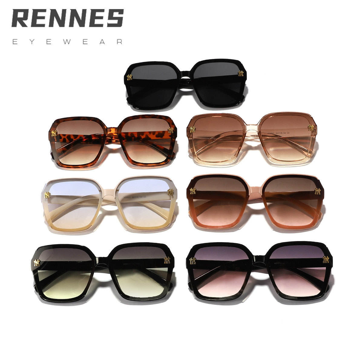 Nuevos accesorios de metal pequeños de aspecto facial de Marco elegante de estilo coreano para mujer de moda gafas de sol al aire libre a juego