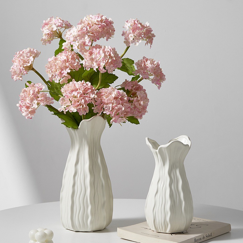 感美式复古极简奶油风陶瓷花瓶摆件客厅餐桌插花装饰摆件花器