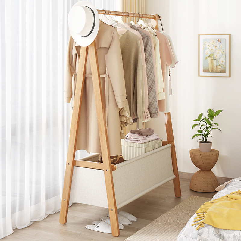 Piso percha hogar plegable habitación de alquiler simple perchero engrosada ropa vertical percha