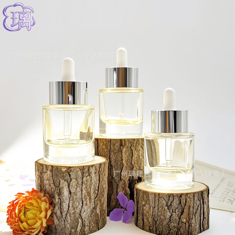 30ml厚底三角瓶滴管瓶精油乳液原液小样分装瓶精华液瓶