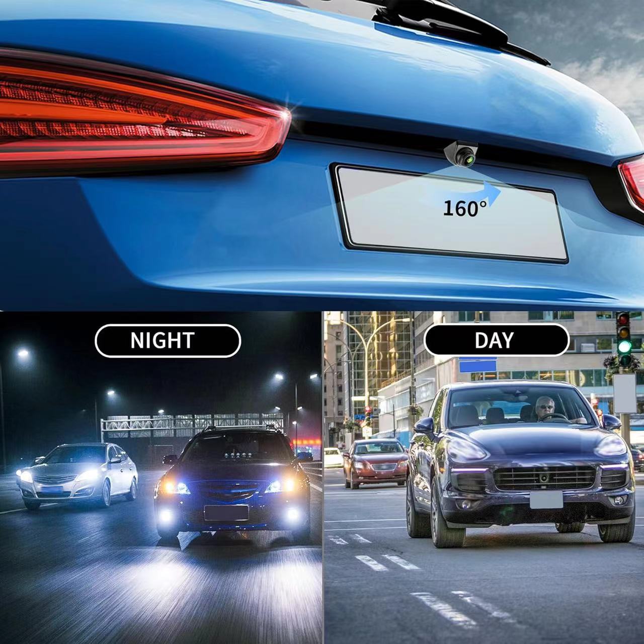 Cross-Mirror Korean-Style External Car Camera Reversing Image 360-Degree High-Definition Wide-Angle Night Vision 1080P Fisheye Rear View