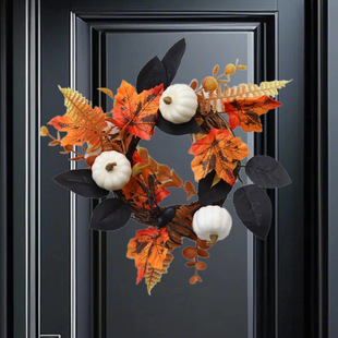 Cross-Border New Autumn Color Simulation Pumpkin Maple Leaf Creative Decorative Garland Halloween Decoration