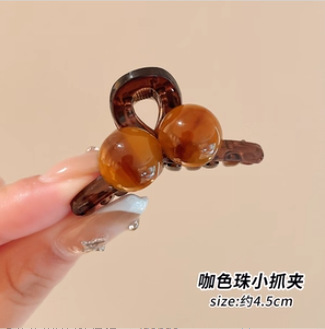 半扎发头饰高级感抓夹小号简约发饰精致珍珠发夹韩系百搭夹子发卡|undefined